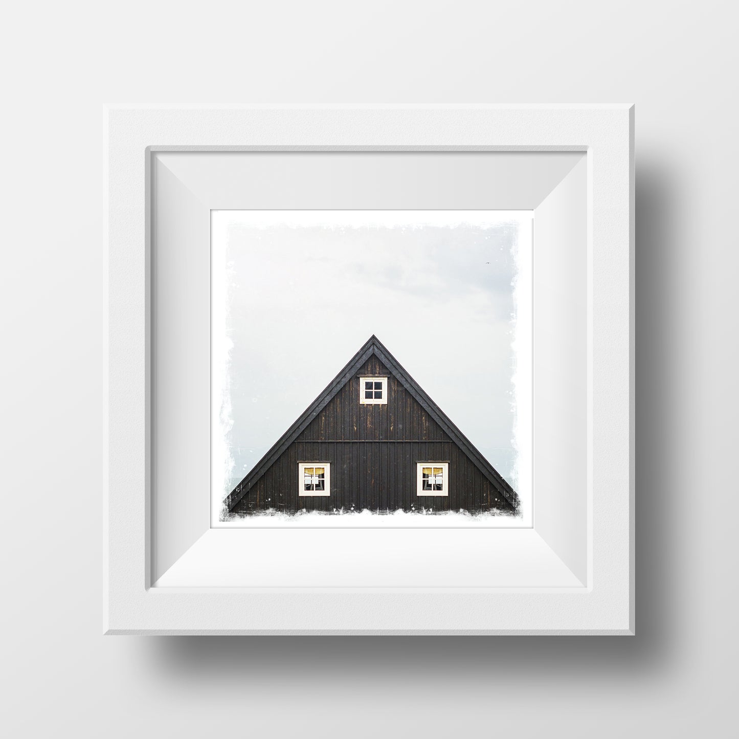 SALE 5x5" Fine Art Print <br>A-Frame Cabin in Iceland<br> Metallic Finish