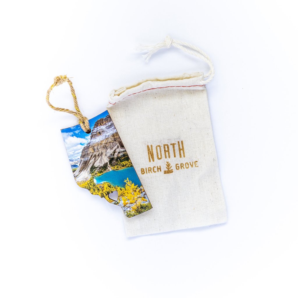 Adorno navideño de madera de Alberta<br> Parque Nacional del Lago Moraine Banff