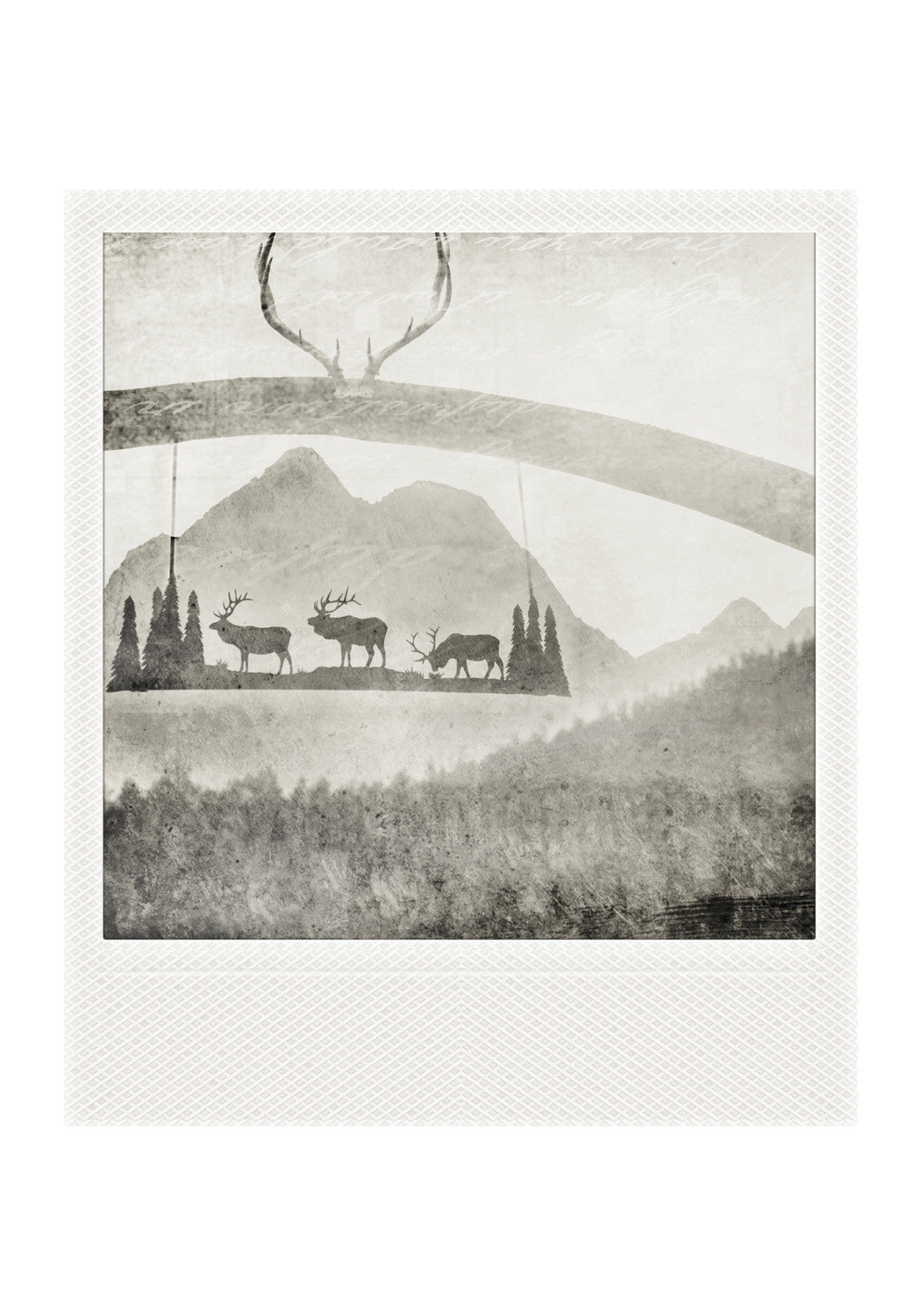 SALE<br> Metallic Polaroid Magnet <br>Ranch Post + Mountains