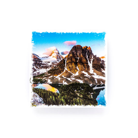 Mount Assiniboine Provincial Park Canadian Rockies Birch Wood Photo Coaster