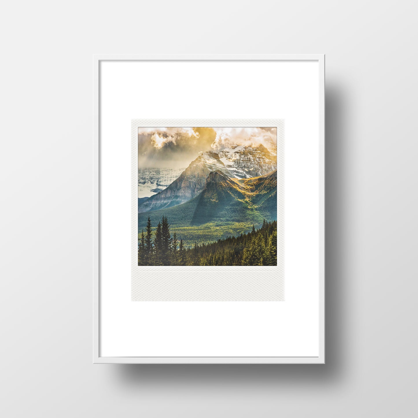 Imán Polaroid metálico<br> Valle del Alerce Lago Louise
