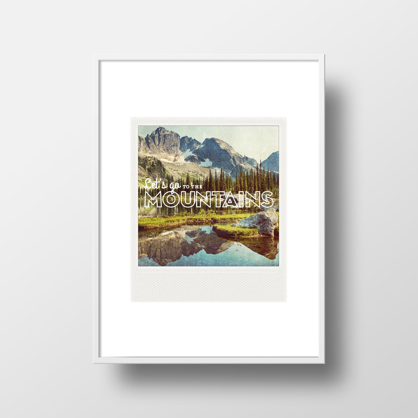 Imán Polaroid metálico<br> ¡Vamos a las Montañas!