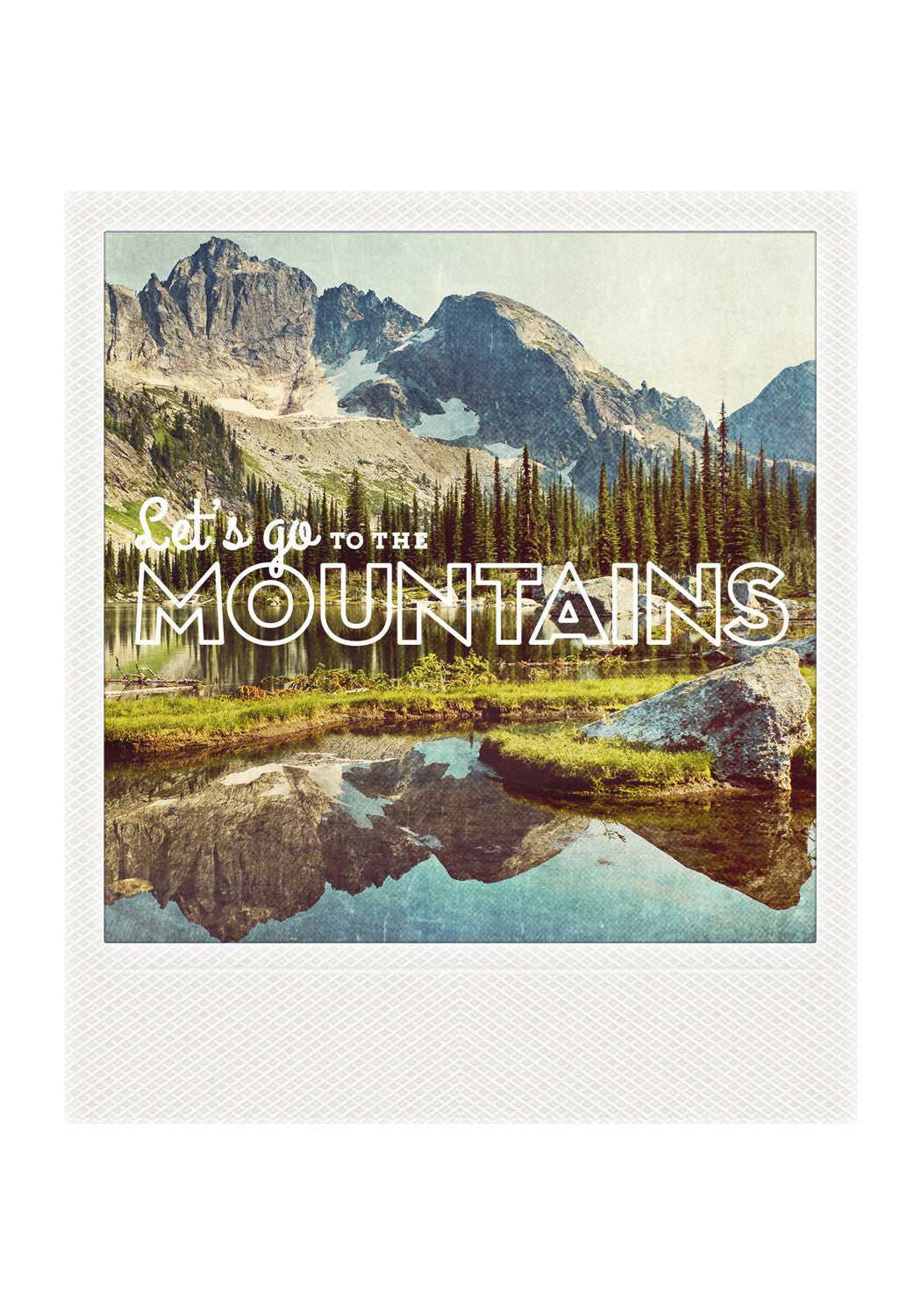 Imán Polaroid metálico<br> ¡Vamos a las Montañas!