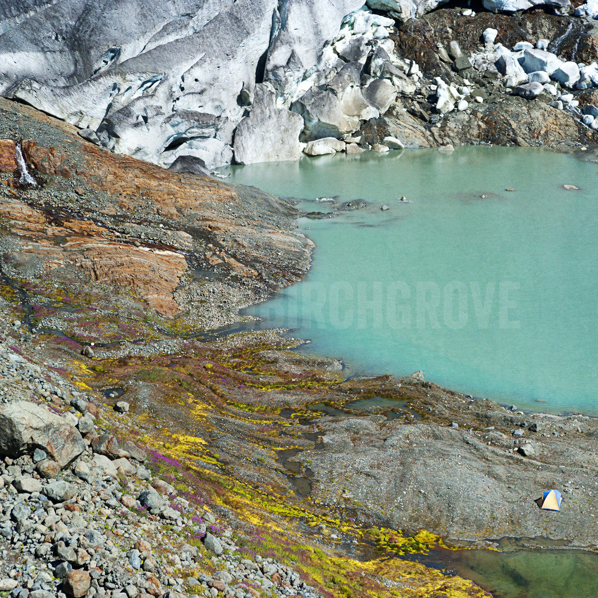 Discontinued 5x5" Print<br>Glacier + Lake B.C <br>Metallic Finish