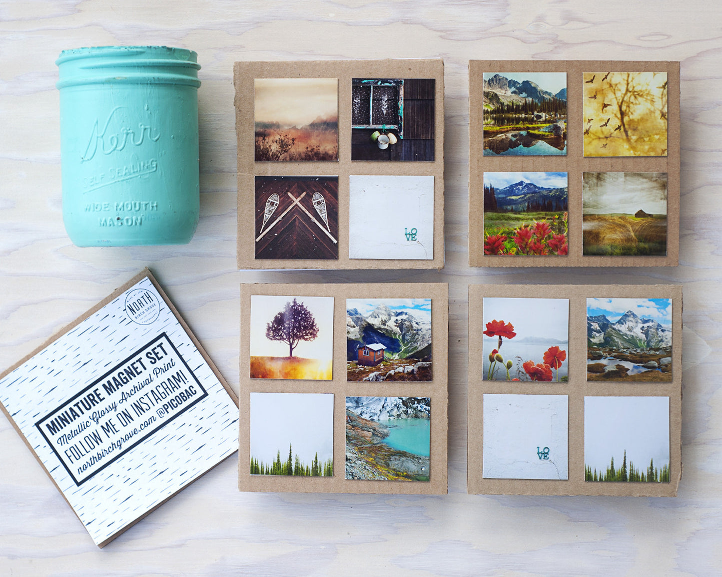 Metallic Mini Magnet Set of 4 <br> Ocean Vibes No. 2