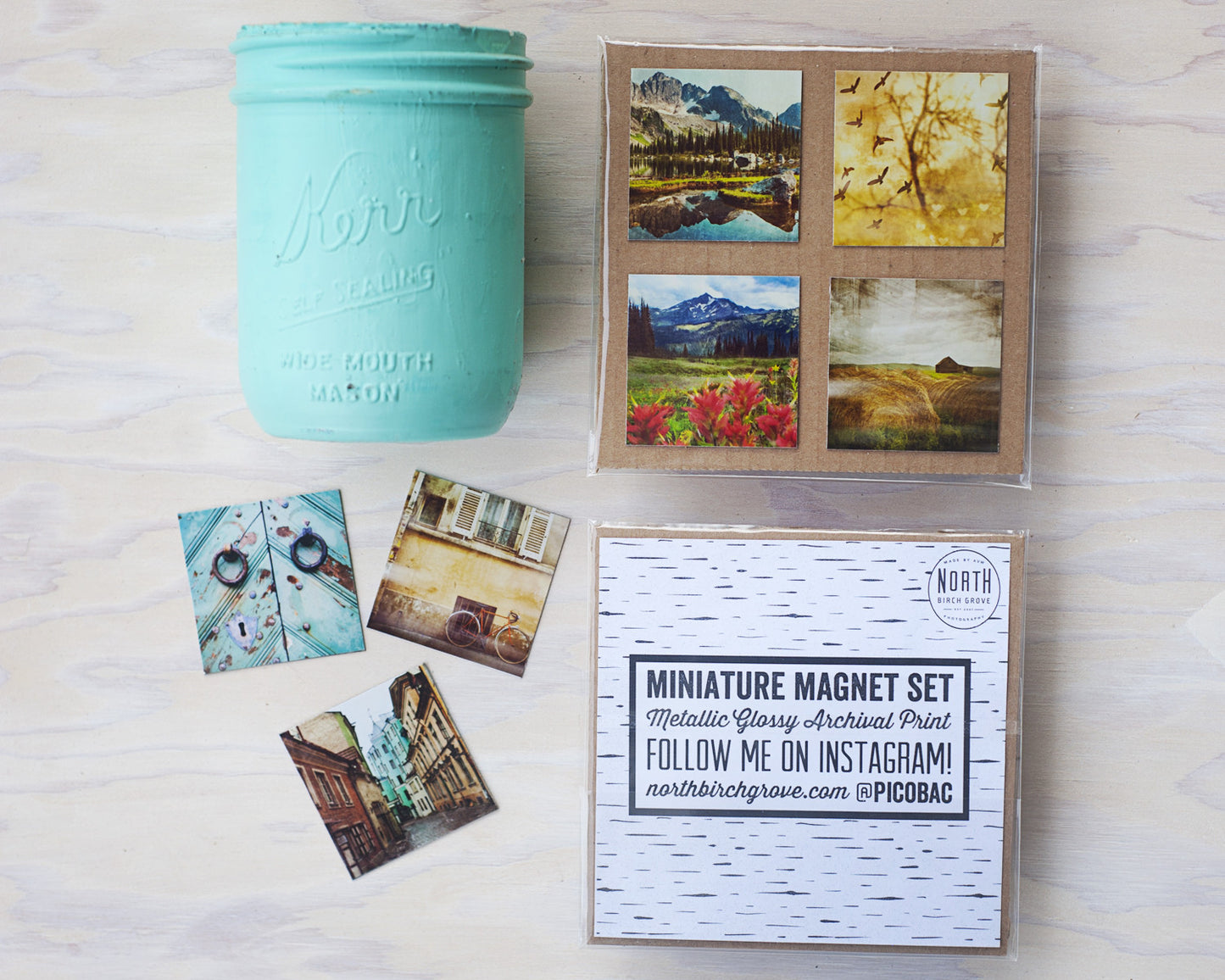 Metallic Mini Magnet Set of 4 <br> Ocean Vibes No. 2