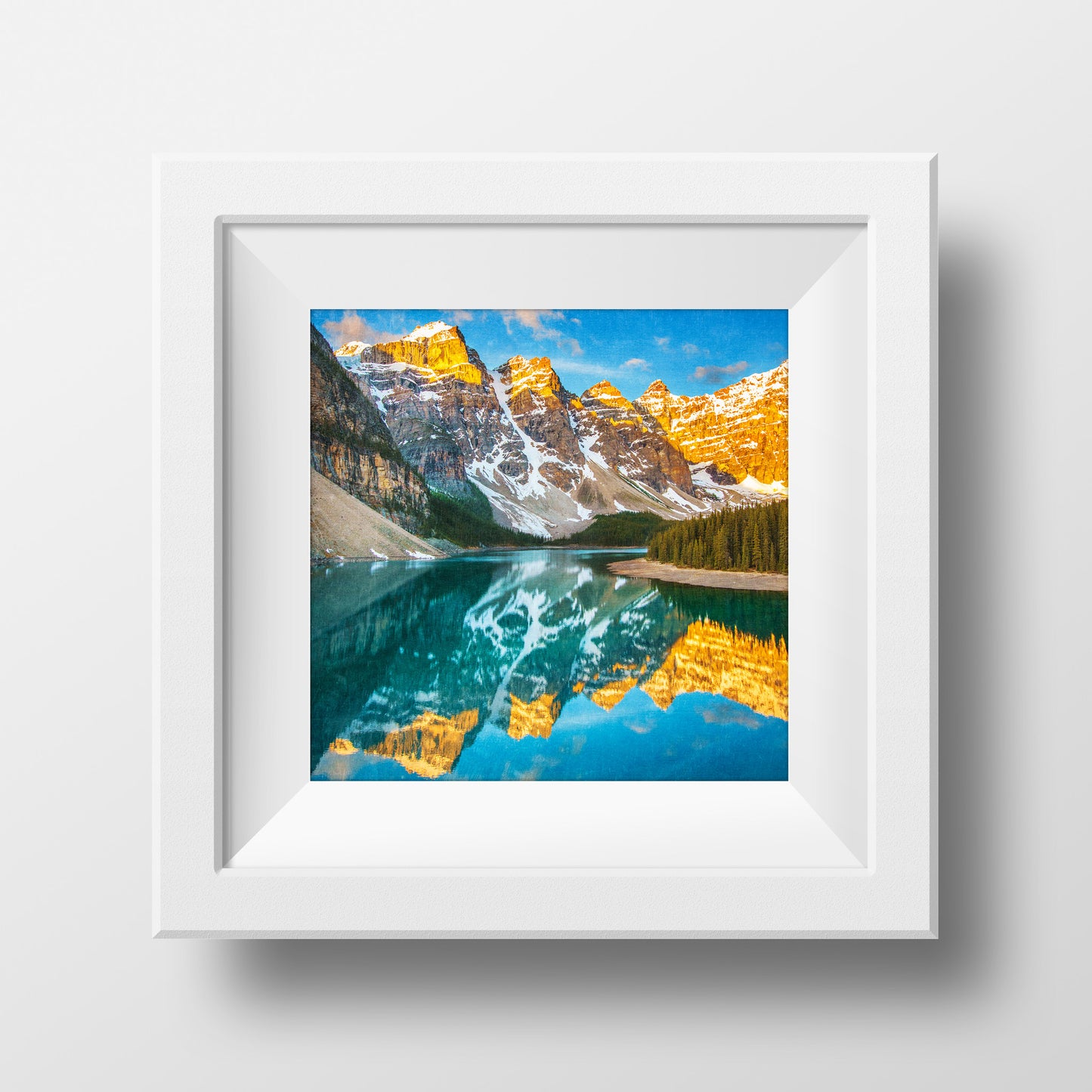 Moraine Lake Spring Sunrise Banff National Park <br> Archival Fine Art Chromogenic Print