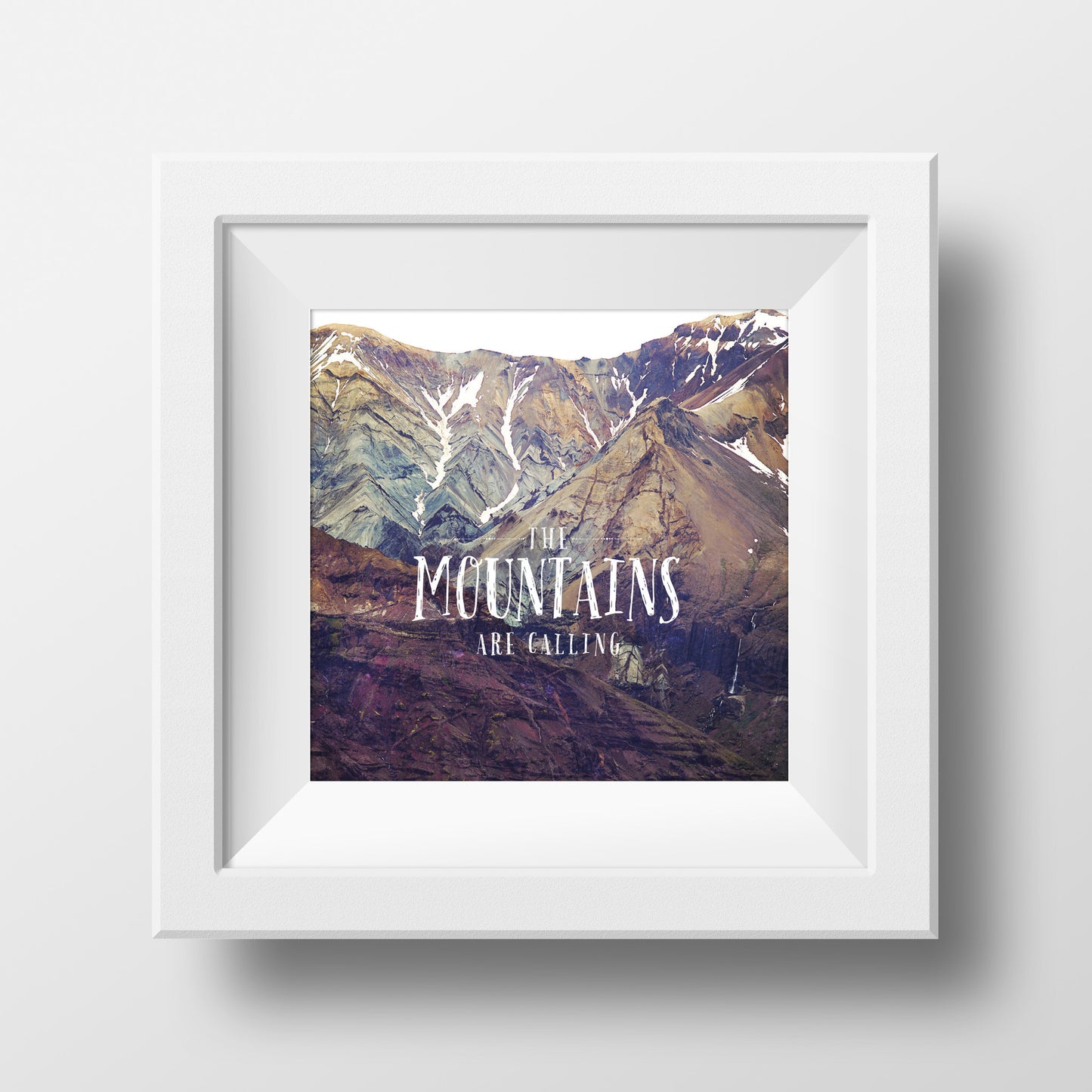 SALE 8x8" Print <br>The Mountains Are Calling <br> Metallic Finish