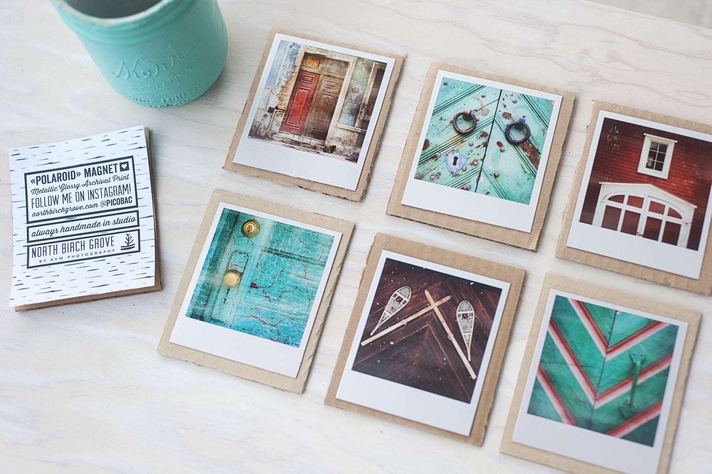 SALE<br> Metallic Polaroid Magnet <br>Ranch Post + Mountains