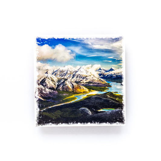 Canadian Rockies & Spray Lakes Birch Wood Photo Coaster