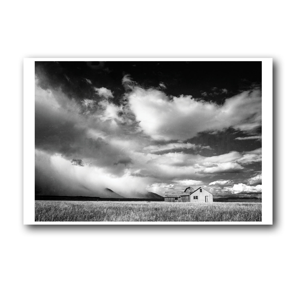 Colección Kuva<br> Tormenta llegando<br> Grand Teton Wyoming<br> Impresión de bellas artes en blanco y negro de archivo de lanzamiento limitado