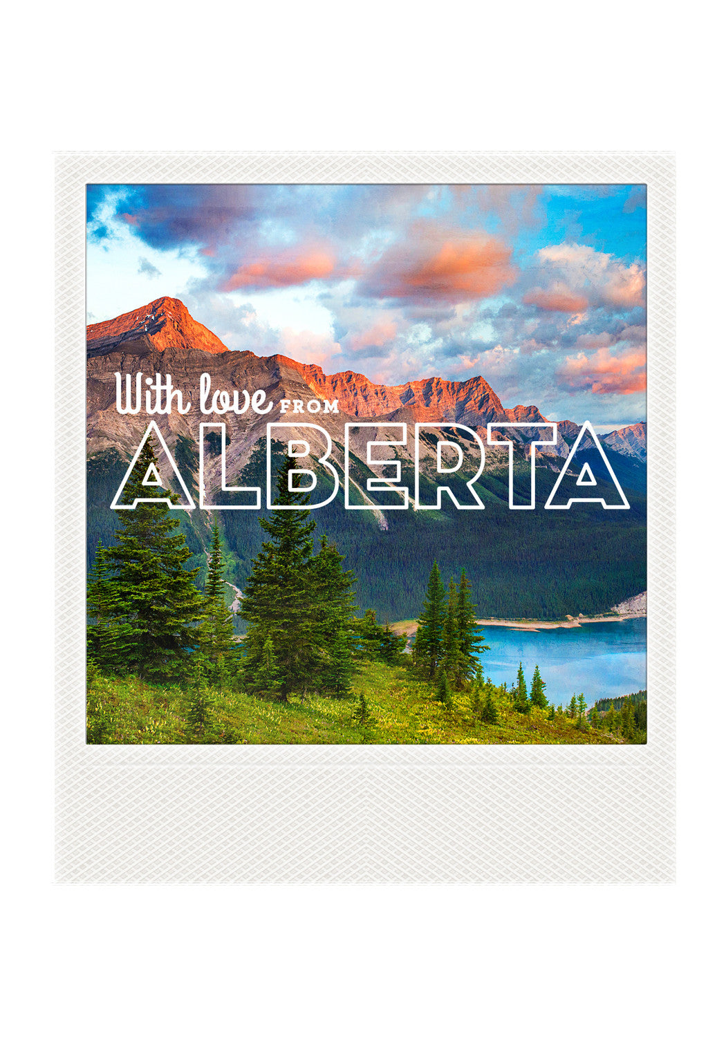 Metallic Polaroid Magnet <br> With Love from Alberta