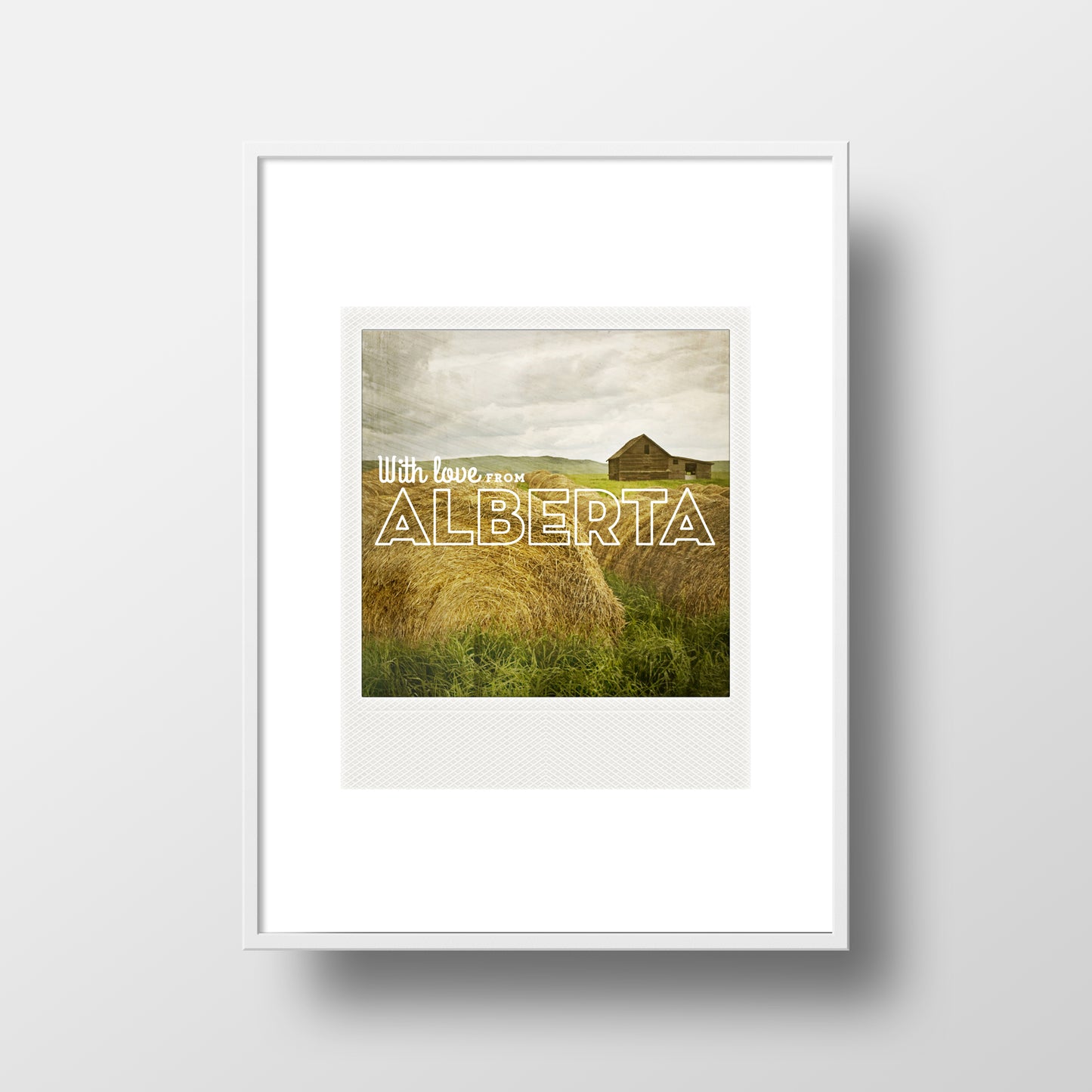 Imán Polaroid metálico<br> Con amor desde Alberta