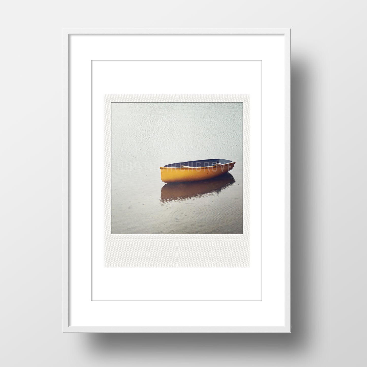 SALE<br>Metallic Polaroid Magnet <br>Lone Rowboat <br>