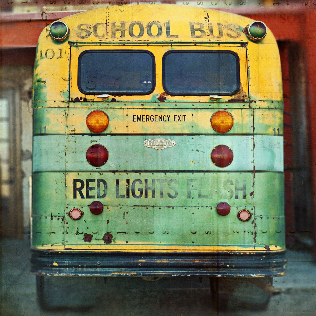 Autobús escolar vintage en Arizona<br> Impresión cromogénica de bellas artes de archivo