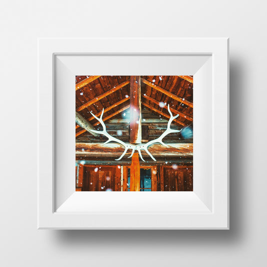 CLEARANCE 5x5" Print <br>Banff Backcountry Lodge<br> Metallic Finish