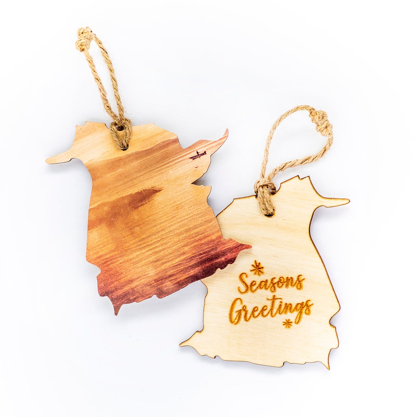 New Brunswick Wooden Holiday Ornament <br>Seasons Greetings <br> Fishing at Sunset
