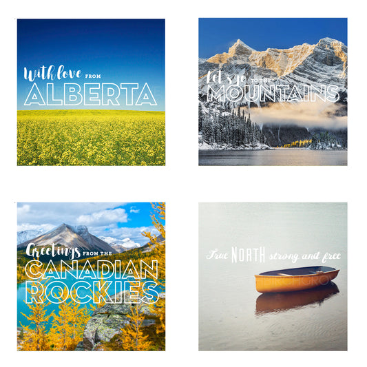 Metallic Mini Magnet Set of 4 <br> Postcard Inspired Mountain Scenes No. 2