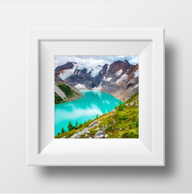 SALE 12x12" Metallic Paper Print<br>Lake of the Hanging Glacier <br>B.C Canada<br>