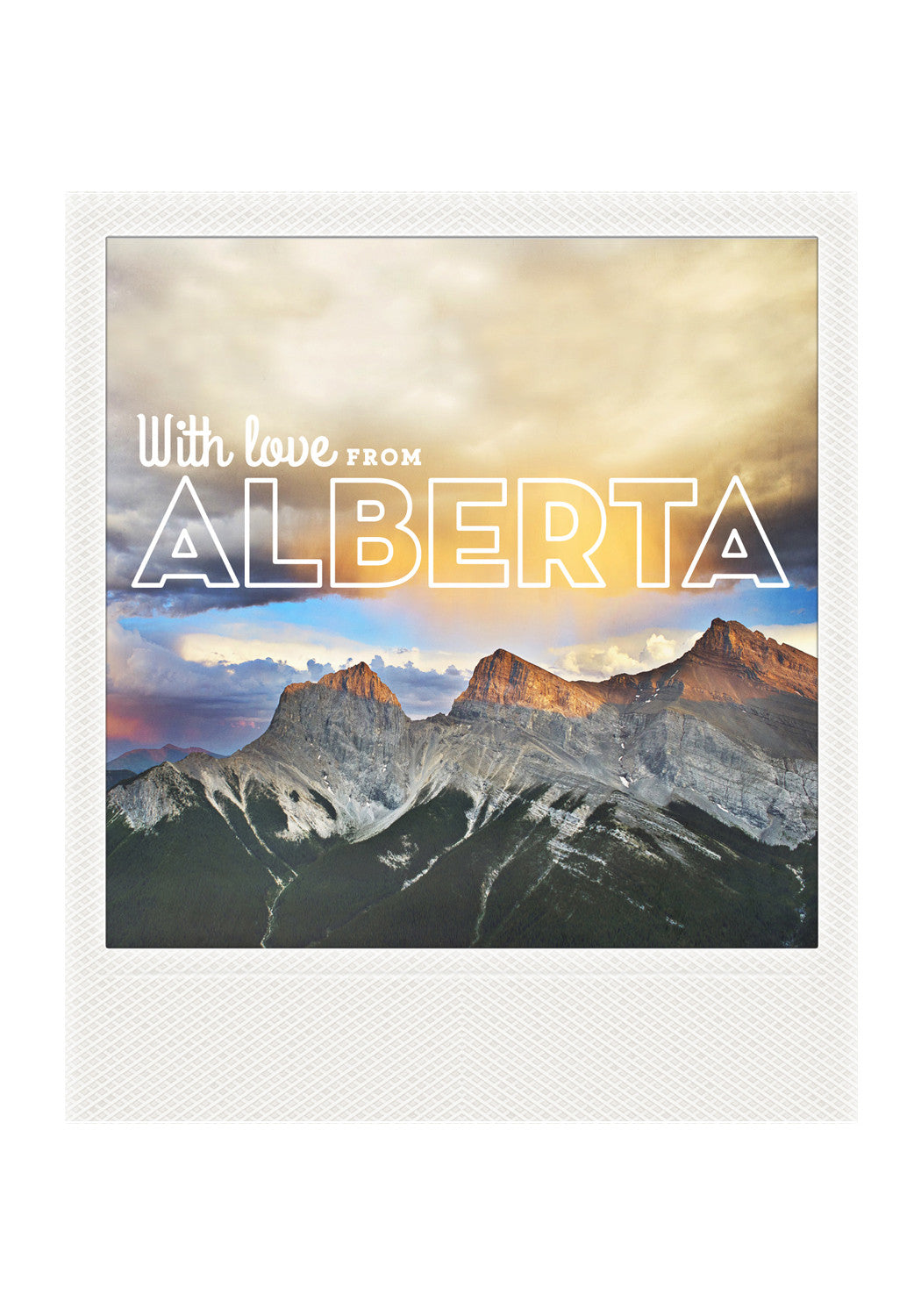 Imán Polaroid metálico<br> Con amor desde Alberta 