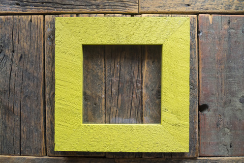 155 Inventory Clearance<br>Raw Cedar Frame w Glass <br> Chartreuse