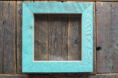 161 Inventory Clearance<br> Raw Cedar Frame with Glass <br> Teal