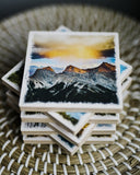 Three Sisters Mountains <br>Birch Wood Photo Coaster <br> 4x4" Matte Finish