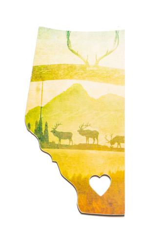 Alberta Landscape<br> Ranch Post at Sunset <br> Photo on Birch Wood Panel<br>