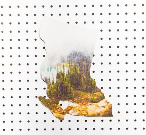 BC Landscape <br> Sub Alpine Fir + Fog<br> Photo on Birch Wood Panel <br>