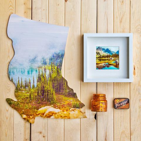 Medium Wood Print <br> British Columbia Province <br> Photo on Plywood Panel<br> Revelstoke Region