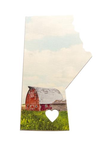 Manitoba Landscape<br> Red Barn <br>Photo on Birch Wood Panel <br> SHIPS FREE