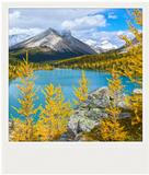 Metallic Polaroid Magnet <br> Alberta Mountain Landscapes